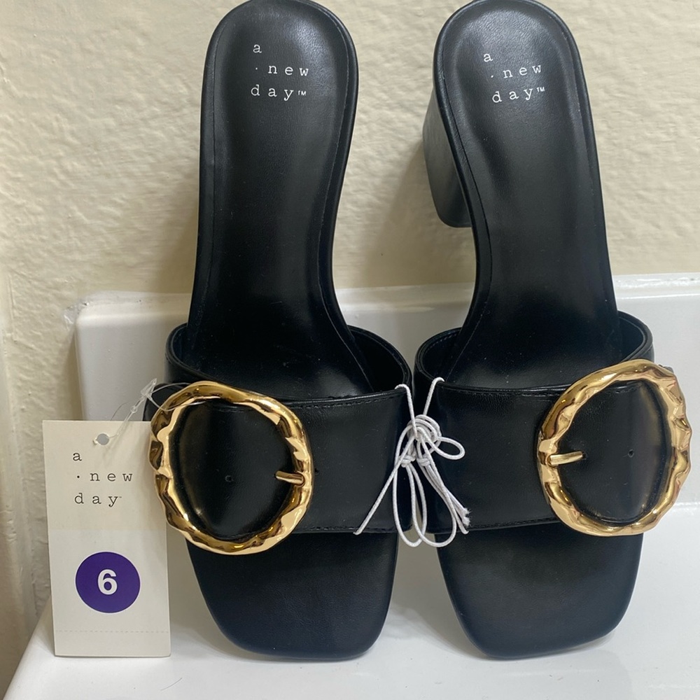 A NEW DAY Diana Buckle Mule Heels - Picture 2 of 5